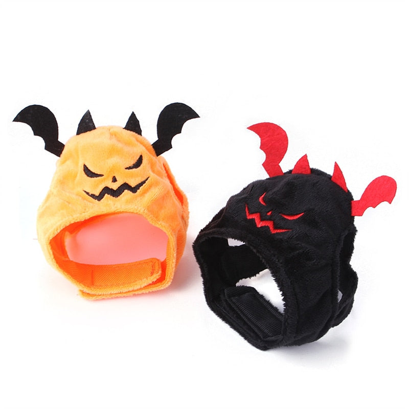 Qfdian Pet Outfits Halloween Festival Pumpkin Hat for Cat Scary Devil Pet Costume Dog Caps Christmas Cosplay Hat Warm Winter Puppy Neck Accessories