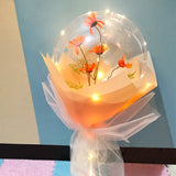 Glowing Love Heart/round Shaped Bobo Ball Rose Hydrangea Daisy Bouquet Diy Wedding Balloon Anniversary Gift Party Decor
