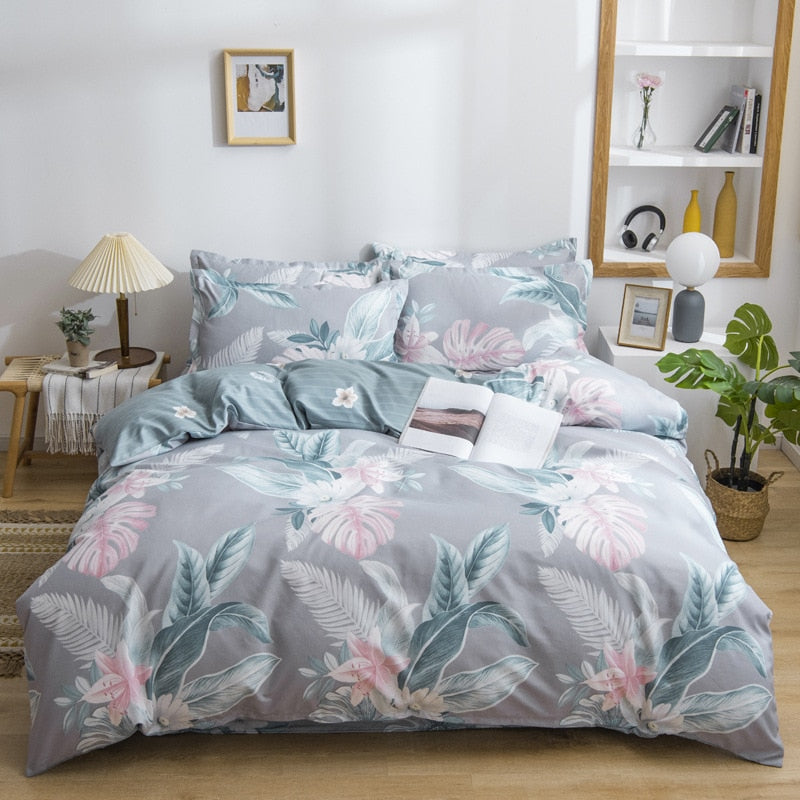 Qfdian Beddings Sets New Cotton Four-piece Set Thickened Brushed Bedding School Dormitory Three-piece Bedding Set Luxury Bed Linen