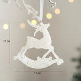 Qfdian christmas decor ideas nightmare before christmas Christmas White Glitter Angel Girl Pentagram Pendants Merry Christmas Tree Decorations For Home Xmas Ornaments Hanging Pendants