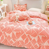 Grey Bedding Set Soft Duvet Cover Flat Sheet Pillowcase Bed Linens Single Full Dormitory Bedroom Home Textile