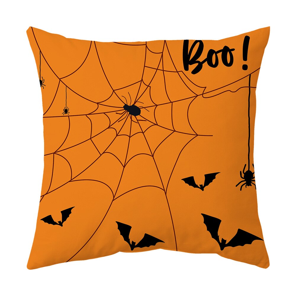 Qfdian halloween decorations Halloween Decoration Pillow Cover Decorative Halloween Square Pillowcase Soft Solid Cushion Case for Sofa Bedroom Car Home Decor