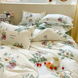 Spring Floral Bedding Set Fashion Single Queen Size Boys Girls Duvet Cover Flat Sheet Pillowcases No Filler Home Textile