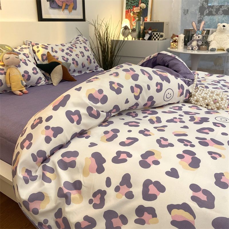 Plaid Bedding Set Soft Boys Girls Duvet Cover Pillowcases Flat Sheet Single Double Queen Size Home Textile