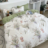 Bedding Set Cute Dinosaur Kids Adult Flat Sheet Duvet Cover Pillowcase Single Double Full Size Bed Linen Bear Panda Home Textile