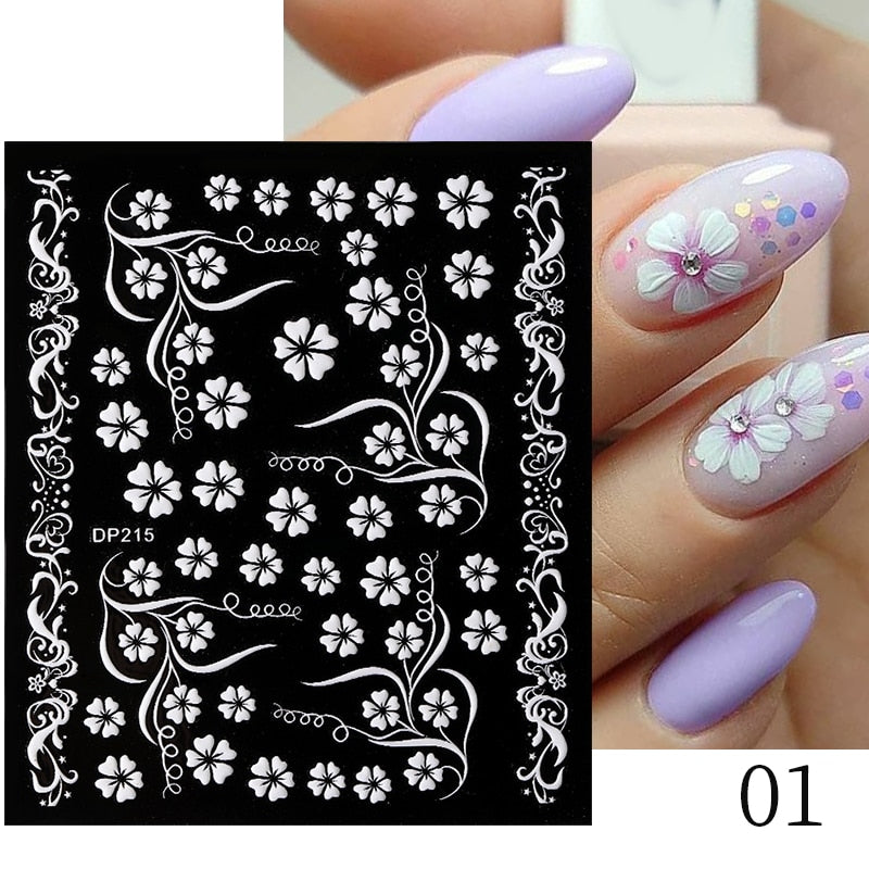 Qfdian christmas decor ideas nightmare before christmas 1PC 5D Nail Stickers Winter Santa Claus Self-Adhesive Slider Nail Art Decorations Christmas Snow Decals Manicure Accessories