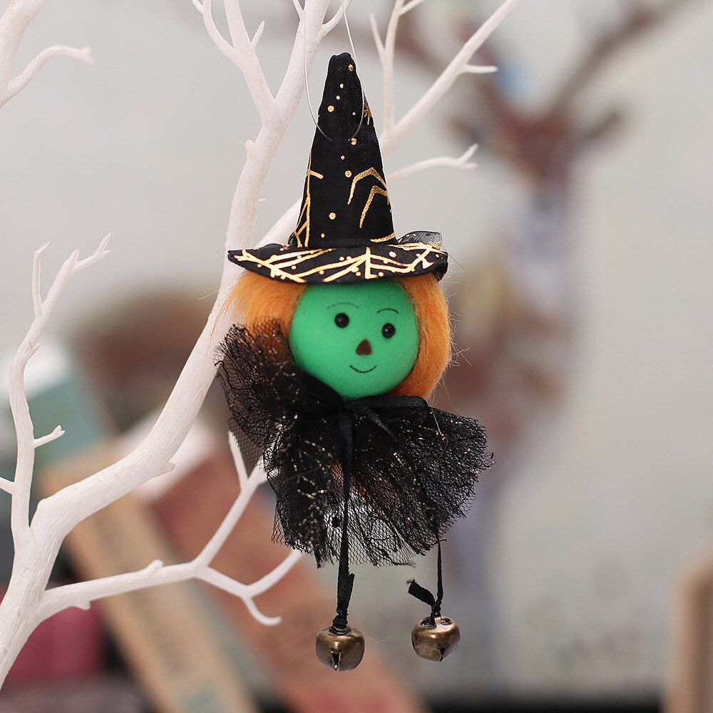 Qfdian halloween decorations halloween costumes halloween gift Halloween Doll Hanging Pendant Ornament Witch Pumpkin Outdoor Tree Party Prop Kids Gift Home Decor Halloween Decoration for Home