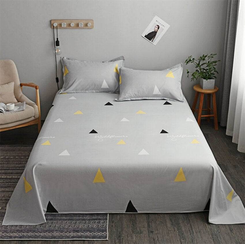 Soft Bed Sheet Set 3pcs Bedding Sheets Fashion Flat Bedsheet Pillowcase 120/150/180/200/220/250cm Polyester Bed Linens Bedspread