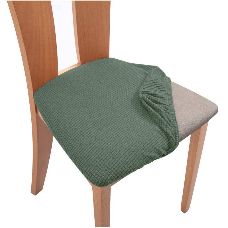 Qfdian Spandex Jacquard Chair Seat Cover Stretch Dining Chair Slipcover Removable Washable Seat Cushion Protector Fundas Para Sillas