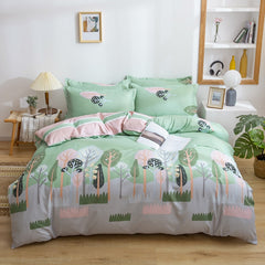 Qfdian Beddings Sets New Cotton Four-piece Set Thickened Brushed Bedding School Dormitory Three-piece Bedding Set Luxury Bed Linen