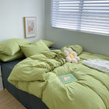 Nordic Ins Style Bedding Sets Solid Color Single Double Queen Size Duvet Cover Flat Sheet Pillowcases Hotel Home Bed Linen