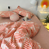 Pastoral Bedding Set Ins Nordic Floral Duvet Cover No Filling Flat Sheet Pillowcases Single Double Size Boys Girls Bedspread