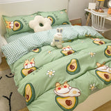Tulips Duvet Cover Set with Flat Sheet Pillowcases Fashion Twin Double Queen Size Bed Linen Soft Boys Girls Bedding Kit