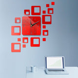 Mini Home Wall Clock 3D DIY Acrylic Mirror Stickers For Home Decoration Living Room Quartz Needle Self Adhesive Hanging Watch