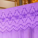 Qfdian Cozy apartment aesthetic hot sale new Embroidery Lace Pleated Mosquito Net for Bed Square Romantic Princess Queen Size Double Bed Net Canopy Luxury Mosquito Tent Mesh
