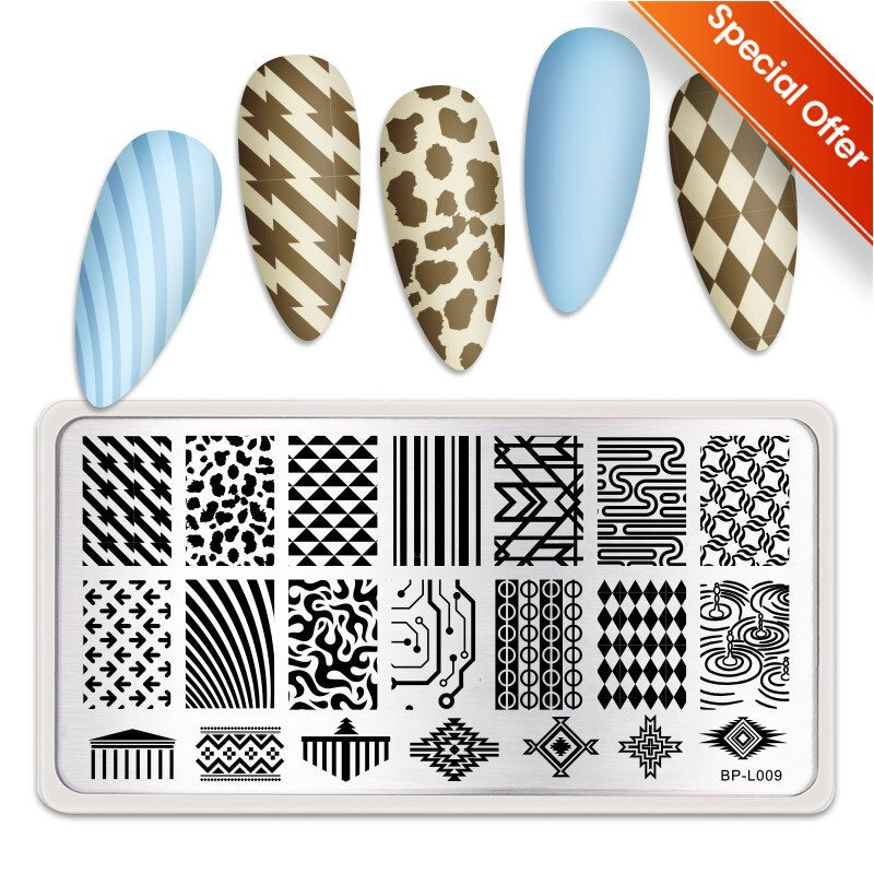 Qfdian Valentine Day Nail Stamping Plates Heart Love Animal Artist Stamping Template Nail Design Stencil Tools Manicure