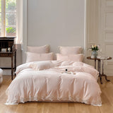 Luxury 600TC Cotton Bedding Set Princess Style Soft Lace Pillowcases Bed Sheet Duvet Cover Set 4pcs (Queen King Size,3 Colors)