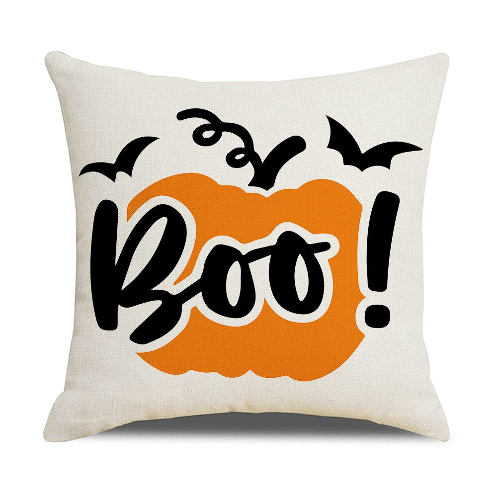 Qfdian halloween decorations halloween costumes halloween gift Fall Halloween Pumpkin Cushion Cover Trick or Treat Farmhouse Decor Home Pillowcase Sofa Decor Pillowcase