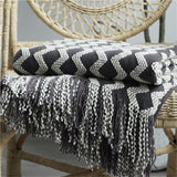 Qfdian Knitted Blanket Boho Style Blanket With Tassels Nordic Decorative Blankets for Sofa Bed Covers Stitch Throw Plaids Bedspread