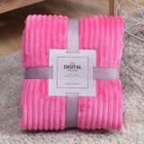 Flannel Winter Bed Blanket Super Soft Throw Blankets Solid Striped Fluffy Bed Cover Home Sheets Warm Bedspread For Sofa Bedroom
