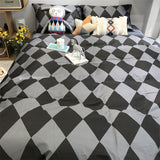 Grey Bedding Set Soft Duvet Cover Flat Sheet Pillowcase Bed Linens Single Full Dormitory Bedroom Home Textile