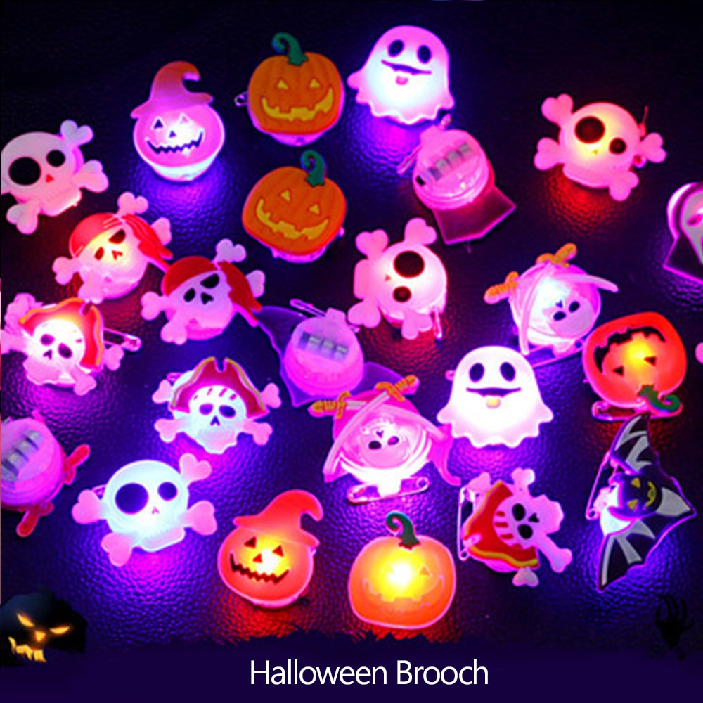 Qfdian halloween decorations halloween costumes halloween gift 5/10/15/20pcs Halloween Decorations Creative Cute Glowing Ring Pumpkin Ghost Skull Rings for Kids Gifts Halloween Party Supplies