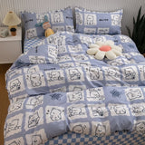 INS Cartoon Rabbit Bedding Set Strawberry Flower Quilt Cover For Kids Girls Bedspread Decor Home Single Double Size