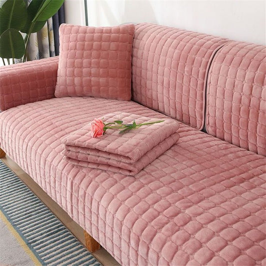 Thicken Plush Sofa Cover Non-Slip Couch Cover Cushion Slipcover For Living Room Multi-sizes Velvet Fleece Furniture Protector