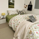 Cute Bear Bedding Set Single Twin Queen Size Ins Style Duvet Cover Flat Sheet Pillowcases Boys Girls Gift Home Textile