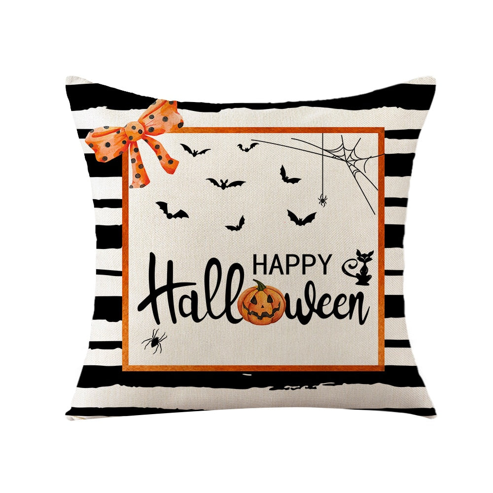 Qfdian halloween decorations Halloween Decoration Pillow Cover Decorative Halloween Square Pillowcase Soft Solid Cushion Case for Sofa Bedroom Car Home Decor