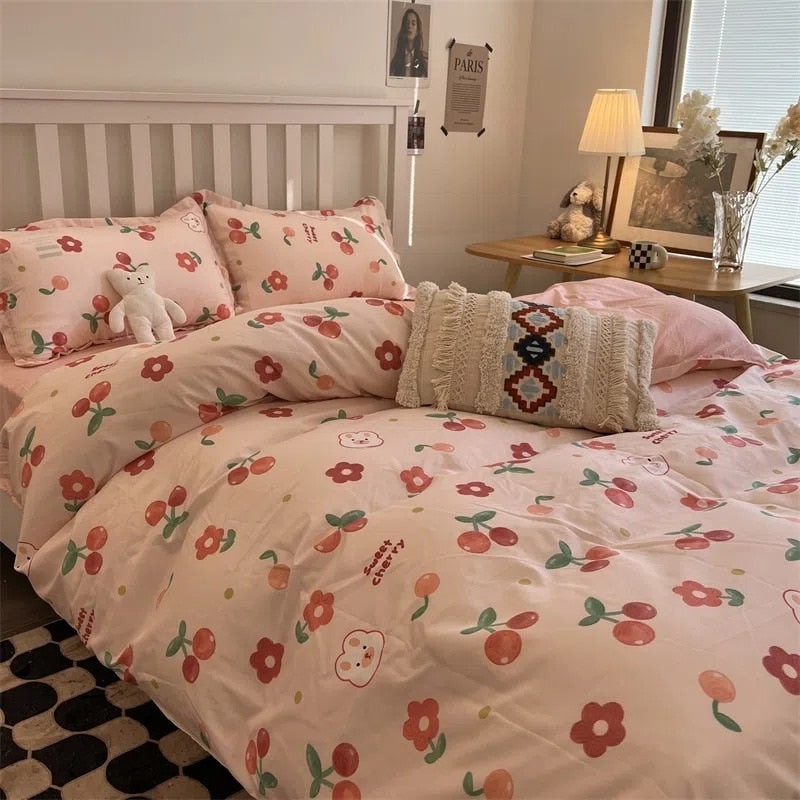 Boys Girls Bedding Set Cute Cartton Twin Queen Size Bed Linen Duvet Cover Pillowcase Polyester Kids Adult Home Textile