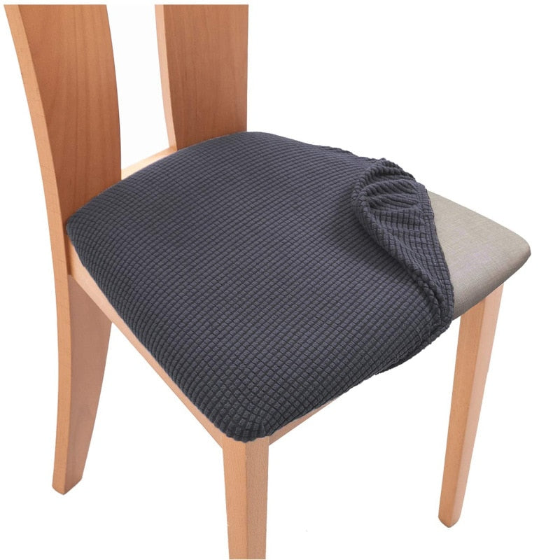 Qfdian Spandex Jacquard Chair Seat Cover Stretch Dining Chair Slipcover Removable Washable Seat Cushion Protector Fundas Para Sillas