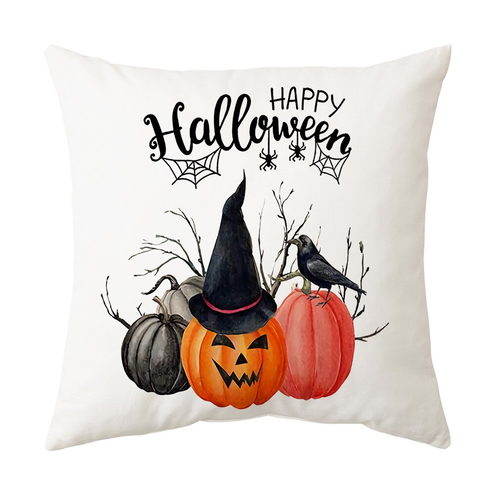 Qfdian halloween decorations Halloween Decoration Pillow Cover Decorative Halloween Square Pillowcase Soft Solid Cushion Case for Sofa Bedroom Car Home Decor