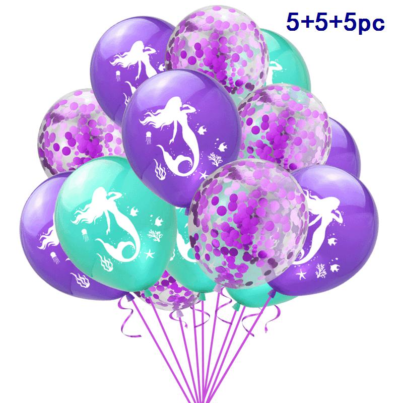 Qfdian 2M Ocean Theme Bubble Garlands Mermaid Birthday Banner Under The Sea Happy Birthday Party Decor Kids Girls Babyshower Supplies