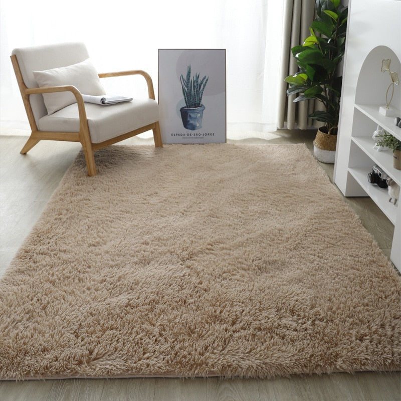 Furry Carpet Living Room Mat Modern Bedroom Nordic Style Decoration Carpet Large Size Black Gray White Non Slip Children's Rugs