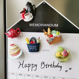 Qfdian home decor hot sale new 3D Creative Simulation Food Cute Mini Fridge Magnets Home Decor Fridge Stickers Refrigerator Paste Room Decoration Collection