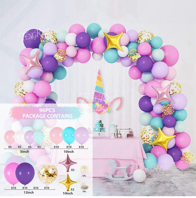 Qfdian halloween decorations christmas decorations Macaron Balloons Garland Latex Ballons Arch Happy Birthday Party Decor Kids Adult Wedding Baloon Chain Baby Shower Balon