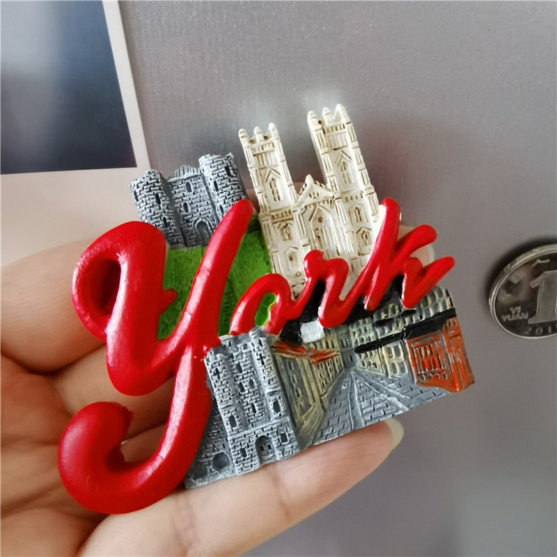 Qfdian home decor hot sale new Italia Pisa Roma Vienna Georgia British York Malta Budapest Mostar Egypt Antalya Columbia Fridge Magnet Sticker Tourist Souvenir