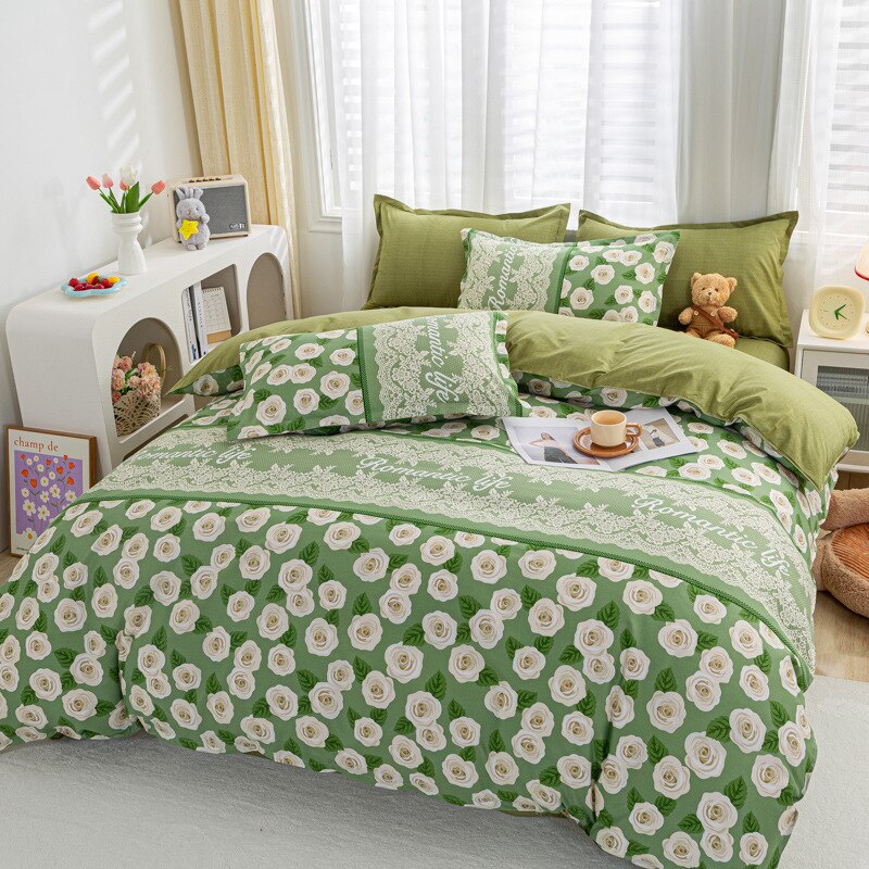 Cute Rabbit Bedding Set Carrot Soft Full Queen Size Boys Girls Duvet Cover No Filler Flat Sheet Pillowcases Kids Home Textile