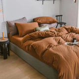 Ins Nordic Bedding Set Solid Color Simple Washable for Student Dormitory Single Double Size Soft Home Textile