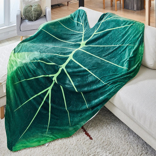 Qfdian Super Soft Giant Leaf Blanket Home Decor Flannel Gloriosum Leaf Blankets for Beds  Sofa Cozy Beach Blankets Towel Manta Cobertor