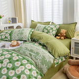 Green Sweetheart Bedding Set Carrot Soft Full Queen Size Boys Girls Duvet Cover No Filler Flat Sheet Pillowcases Home Textile