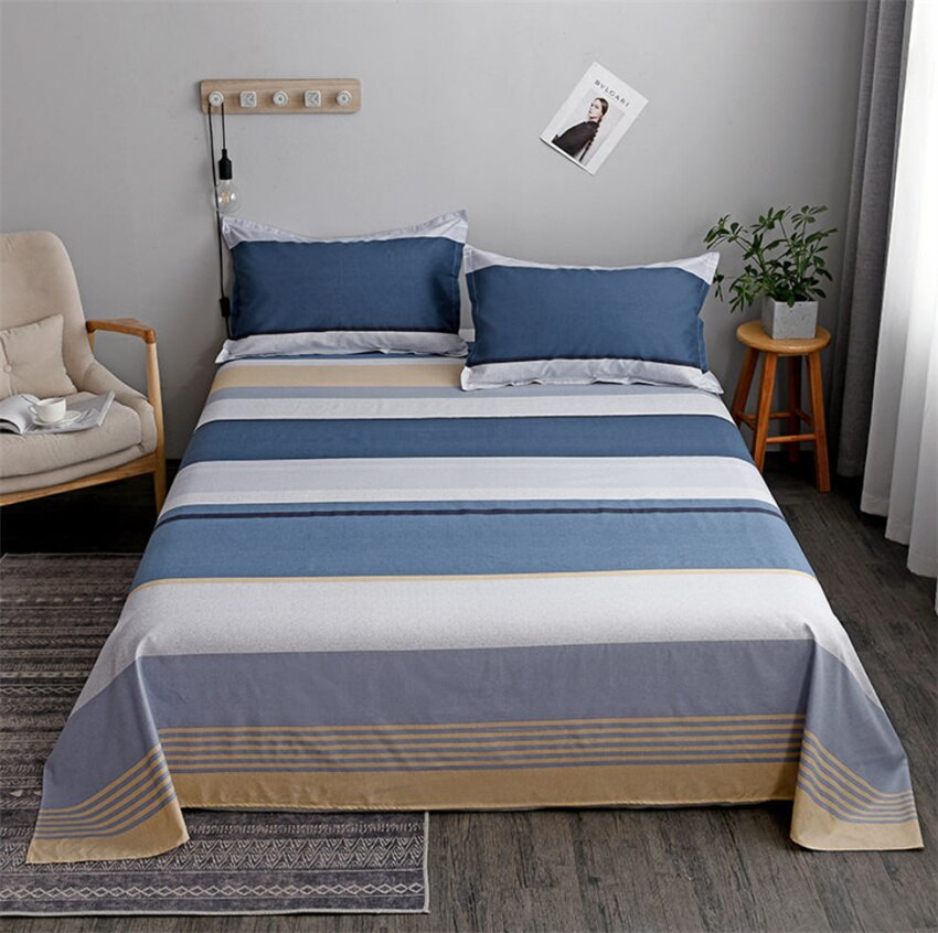 Soft Bed Sheet Set 3pcs Bedding Sheets Fashion Flat Bedsheet Pillowcase 120/150/180/200/220/250cm Polyester Bed Linens Bedspread