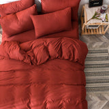 Ins Style Bedding Set Solid Color Flat Sheet Duvet Cover Pillowcase Twin Full Queen Size Bed Linen Fashion Home Textile