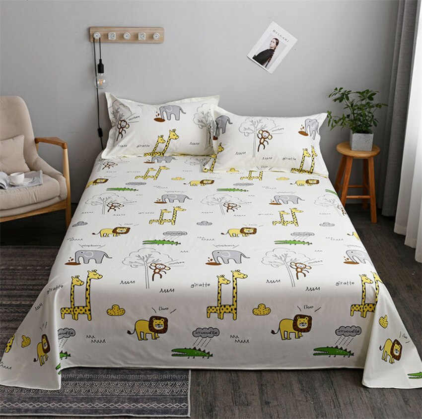 Soft Bed Sheet Set 3pcs Bedding Sheets Fashion Flat Bedsheet Pillowcase 120/150/180/200/220/250cm Polyester Bed Linens Bedspread