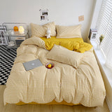 Qfdian Home Bedding Comforter 150x200 Stripes Multi-size Quilt Cover Polyester Duvet Cover Single Queen Size with Zipper for All Season