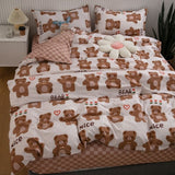 INS Cartoon Rabbit Bedding Set Strawberry Flower Quilt Cover For Kids Girls Bedspread Decor Home Single Double Size