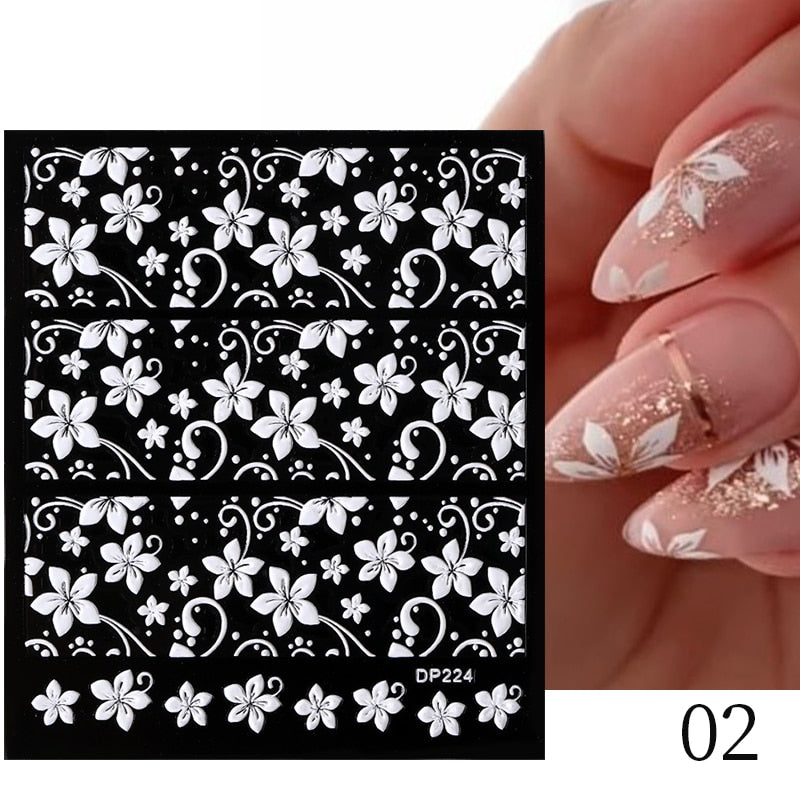 Qfdian christmas decor ideas nightmare before christmas 1PC 5D Nail Stickers Winter Santa Claus Self-Adhesive Slider Nail Art Decorations Christmas Snow Decals Manicure Accessories