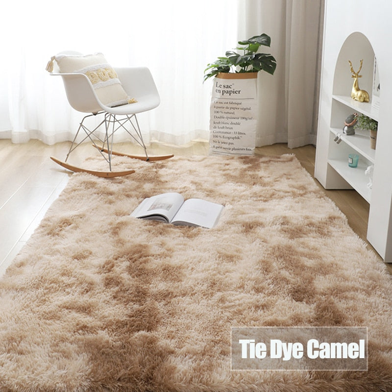 Furry Carpet Living Room Mat Modern Bedroom Nordic Style Decoration Carpet Large Size Black Gray White Non Slip Children's Rugs