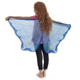 Qfdian Kids Butterfly Costume Girl Fairy Butterfly Wings Chiffon Blue Pink Purple Halloween Costume